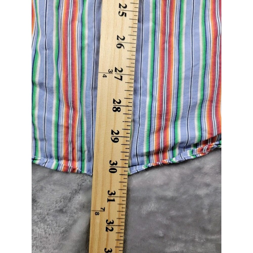 Ralph Lauren Button Down Shirt Large Long Sleeve Rainbow Striped Classic Fit‎ - Picture 3 of 7